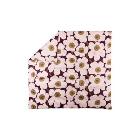 Housse de couette 240 x 220 cm Unikko rose / Satin de coton biologique - Marimekko