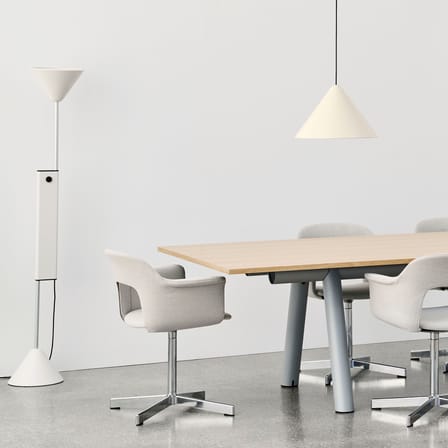 Lampadaire Twist métal blanc / Hauteur réglable - Hay