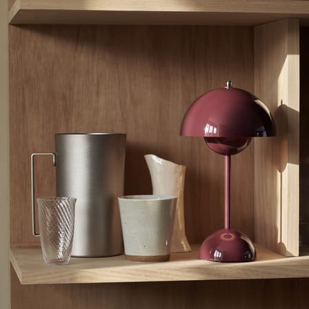 Lampe sans fil rechargeable Flowerpot VP9 plastique violet / Ø 16 x H 29 cm - Verner Panton, 1968 - &tradition