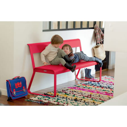 Panca con schienale Bellevie metallo rosso / L 161 cm - 4 posti - Fermob