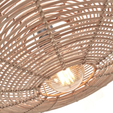 Plafoniera Tanami fibre legno beige rattan naturale / Ø 40 x H 10 cm - GOOD&MOJO