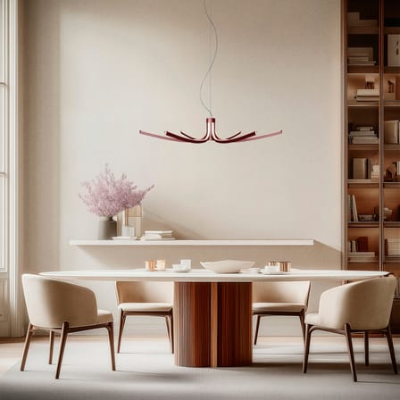 Suspension Asteria LED métal rouge / Ø 105 cm - Foscarini