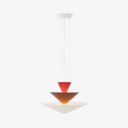 Suspension Gio LN14 métal rouge / LED - Ø 60 x H 39 cm - &tradition