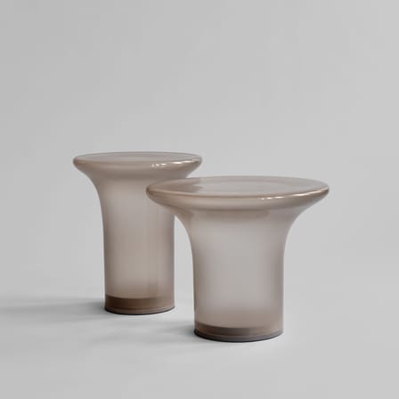 Table d'appoint Trumpet Low verre gris / Ø 45 x H 35 cm - 101 COPENHAGEN