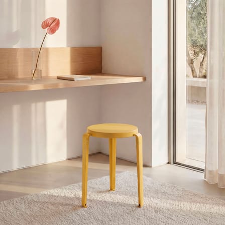 Tabouret empilable Lou Chroma bois jaune / Bois éco-certifié - TIPTOE