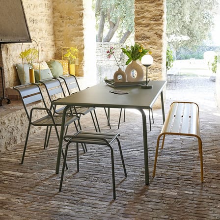 Tabouret empilable Monceau métal jaune - Fermob