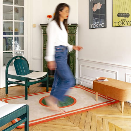 Tapis Tennis Court / 180 x 120 cm - Laine tuftée main - COLORTHERAPIS
