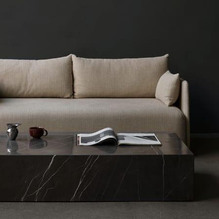 Tavolino Plinth Grand pietra grigio / Marmo - 137 x 76 cm x H 28 cm - Menu