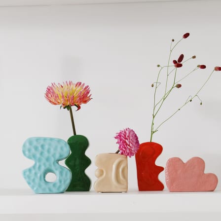 Vase Clay céramique rose / L 12,5 x H 8,5 cm - & klevering