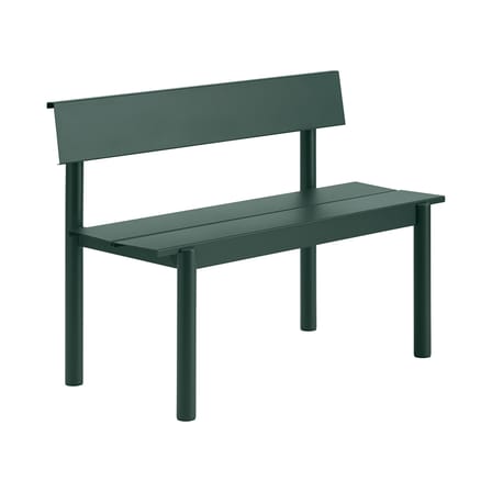 Banc avec dossier Linear métal vert / L 110 cm - Muuto