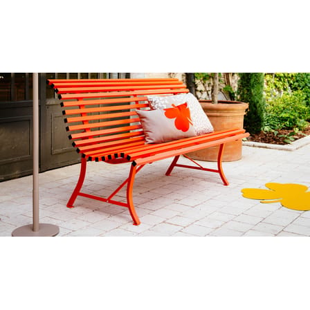 Banc avec dossier Louisiane métal bleu / L 200 cm - Métal - Fermob