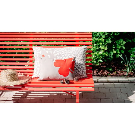 Banc avec dossier Louisiane métal rouge / L 150 cm - Fermob
