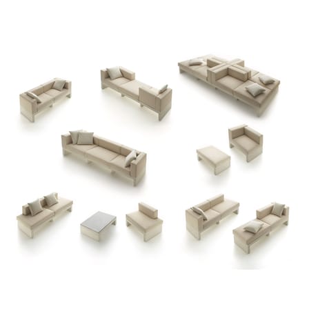 Canapé de jardin 3 places Bellini Hour   / accoudoir gauche - L 190 cm - Serralunga
