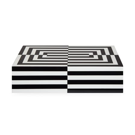 Boîte Op Art Large bois blanc noir / Laque - 30 x 20 cm - Jonathan Adler