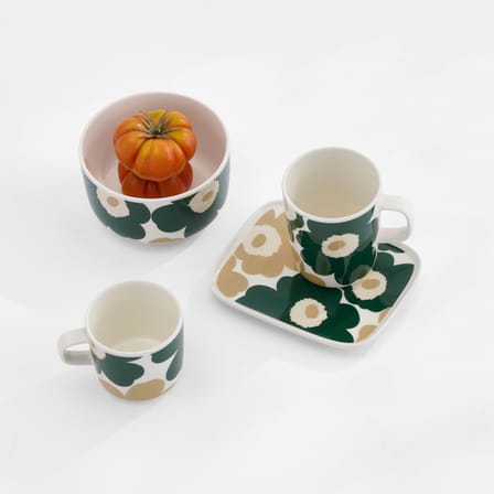 Bol Unikko céramique vert / Ø 12,5 x H 7 cm - 50 cl - Marimekko