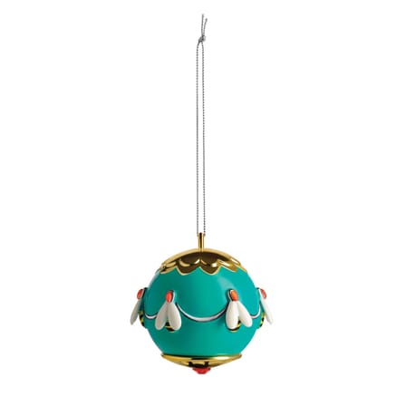 Boule de Noël Fleurs de Jorì céramique bleu multicolore / Abeilles - peint main - Alessi