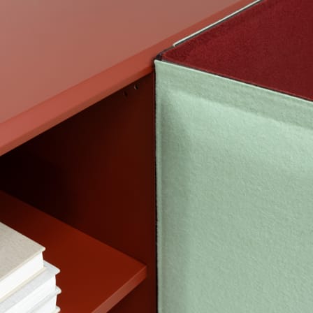 Buffet Tacito rouge / L 100 x H 107 cm - Portes en feutre - Magis