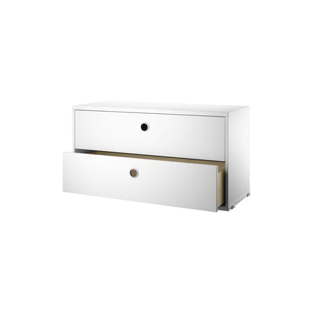 Caisson / 2 tiroirs blanc - L 78 x P 30 x H 42 cm - String Furniture