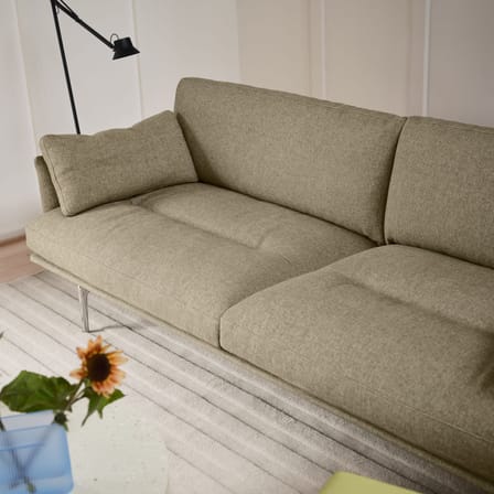 Canapé droit Outline Soft tissu vert / 3 places - L 220 cm - Muuto