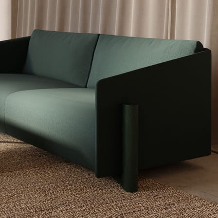 Canapé droit Timber tissu vert / 3 places - L 200 cm - KANN DESIGN