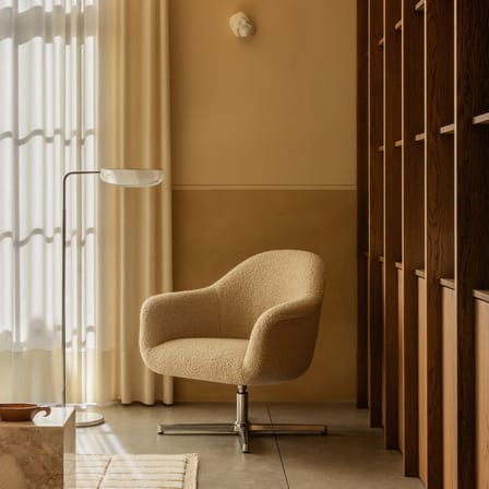 Fauteuil pivotant Harbour tissu beige - Audo Copenhagen