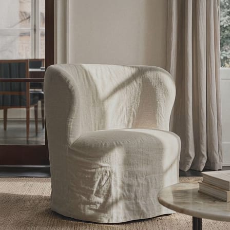 Fauteuil rembourré Stay / Housse amovible lin lavé - Gubi