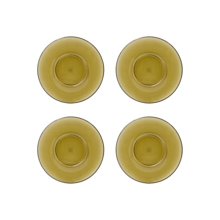 Piattino sottotazza  vetro verde Tazzina da caffè anni '70 in vetro / Set di 4 pezzi - HK LIVING
