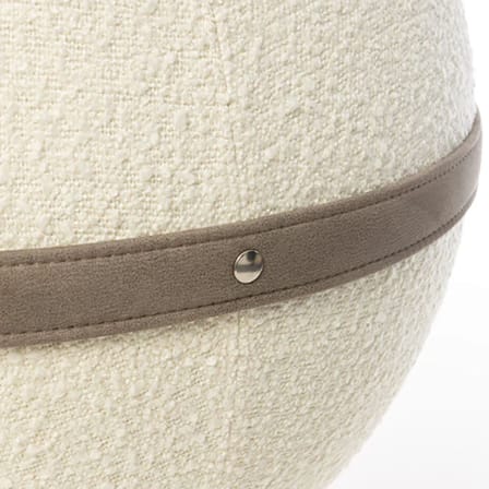 Pouf Bouclette XL blanc / Ergonomique - Ø 65 cm / Laine bouclette - BLOON PARIS