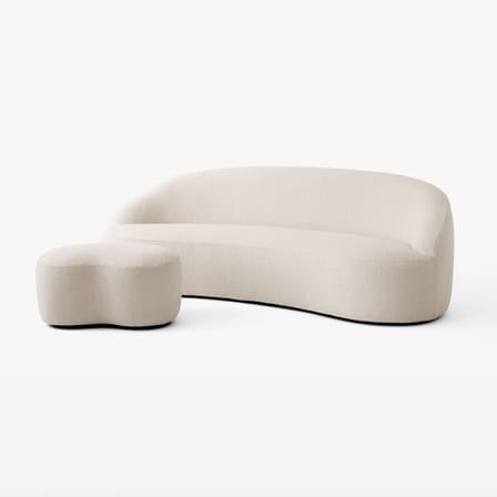 Pouf Margas LC5 tissu beige / 82 x 57 x H 43 cm - &tradition