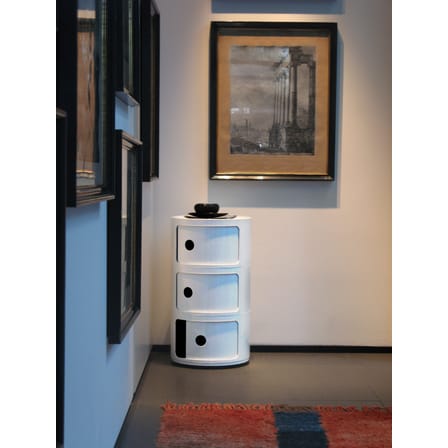 Rangement Componibili noir (1968) / Mat - 3 tiroirs - H 58 cm / Recyclé - Kartell
