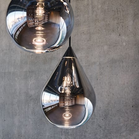 Suspension Flare Bead LED verre argent - Tom Dixon