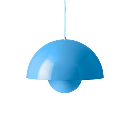 Suspension Flowerpot Big VP2 métal bleu swim / Ø 50 cm - Verner Panton, 1968 - &tradition