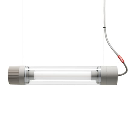 Suspension Tjoep Small plastique gris / Applique LED - L 50 cm - Orientable - Fatboy