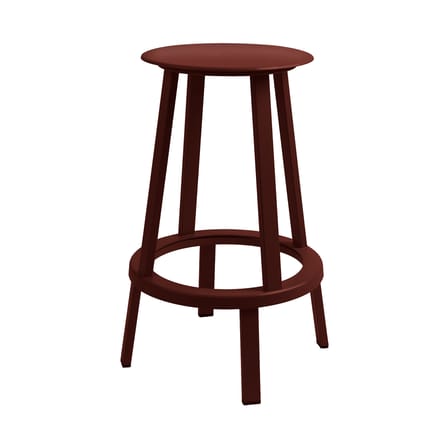 Tabouret haut pivotant Revolver métal rouge / H 65 cm - Hay