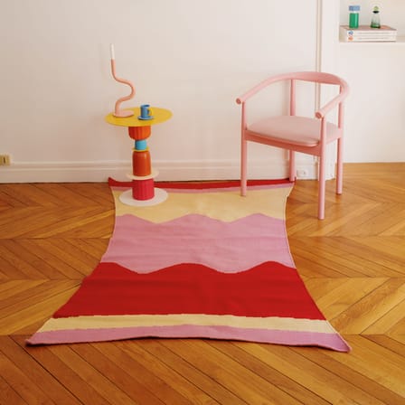Tappeto Strawberry Milk tessuto multicolore / 90 x 55 cm - Tessuto a mano - COLORTHERAPIS