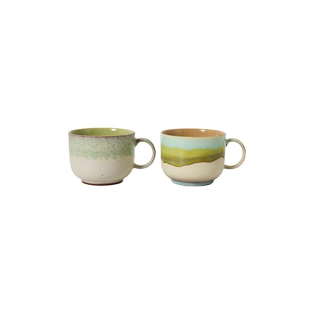 Tasse à thé 70s ceramics céramique multicolore / Set de 2 - 42,5 cl - HK LIVING