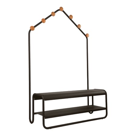 Vestiaire Funambule métal marron / L 113 x P 47,5 x H 180 cm - Banc & portemanteau - Fermob
