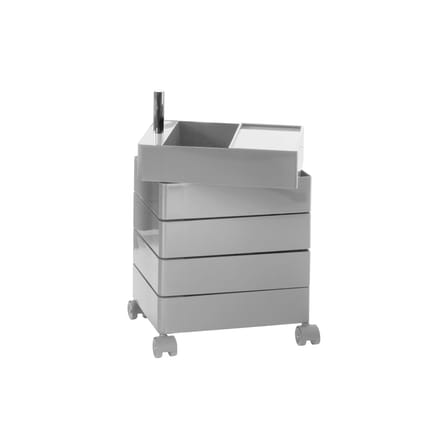 Caisson à roulettes 360° plastique gris / 5 tiroirs - Magis
