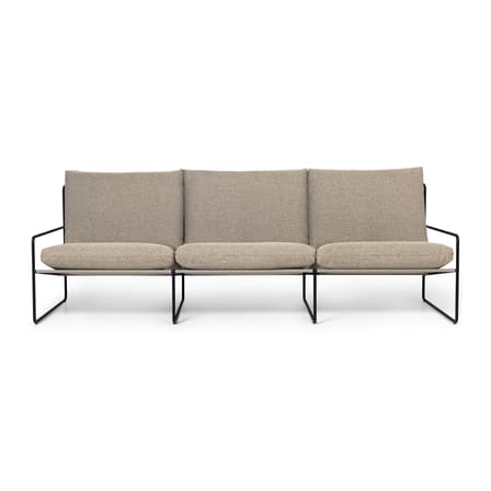 Canapé de jardin 3 places Desert tissu beige pieds noirs / L 233 cm - Ferm Living