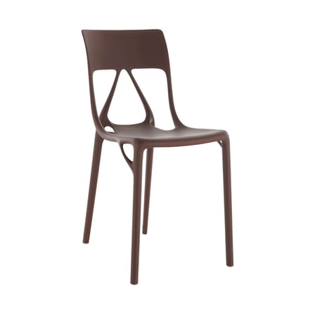 Chaise empilable A.I. Lite plastique marron / Conçu par intelligence artificielle - Recyclé - Kartell