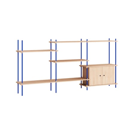Étagère Shelving System – s.115.3.B bois naturel / L 239 x H 115 x Prof. 35 cm - MOEBE