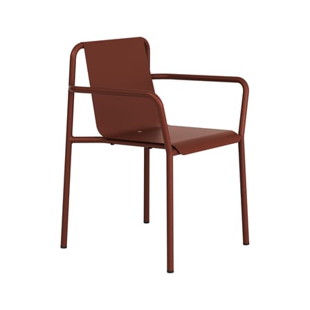 Fauteuil de repas empilable Panorama métal rouge / Avec accoudoirs / Seconde vie - TIPTOE
