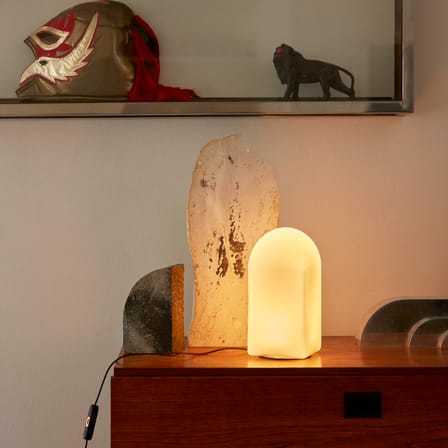 Lampe de table Parade LED verre blanc / H 24 cm - Hay