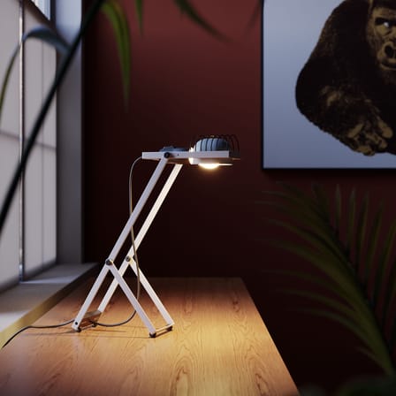 Lampe de table Sintesi métal blanc / Ernesto Gismondi, 1975 - Orientable - Artemide