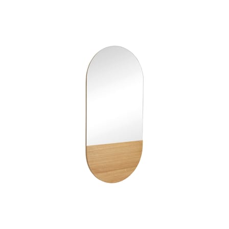 Miroir mural Crescent Oval bois naturel / L 50 x H 100 cm - HÜBSCH