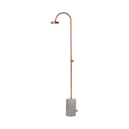 Aquart Lux Outdoor shower metal stone copper / Copper & cement - Seletti