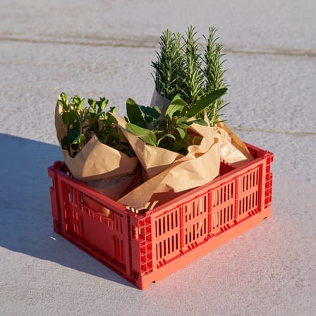 Panier Colour Crate plastique bleu Medium / 26,5 x 34,5 cm - Recyclé - Hay