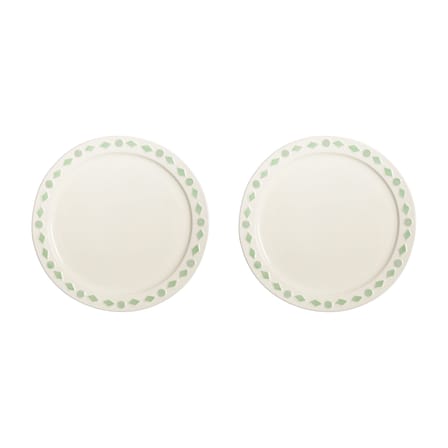 Folk Large Plate ceramic green / Set of 2 - Ø 27.5 cm - & klevering