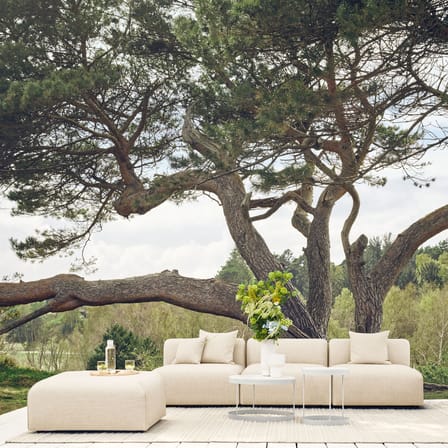 Pouf d'extérieur Arke tissu gris / Canapé de jardin modulable - 90 x 90 cm - Bolia