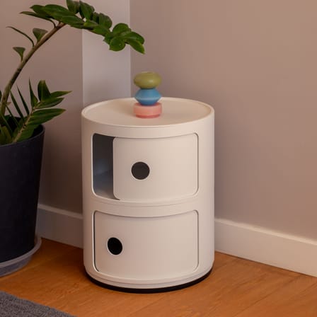 Rangement Componibili blanc mat 1968 / 2 portes - H 40 cm 100% recyclé - Kartell